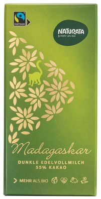 3x Naturata Madagaskar dunkle Edelvollmilch 55% 100g