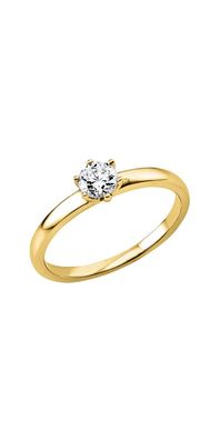 Solitaire Ring 1P076 aus 14kt Gelbgold mit Diamant 0,3ct