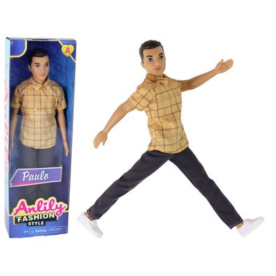 Lean Toys Baby Doll Boy Shirt Braunes Haar