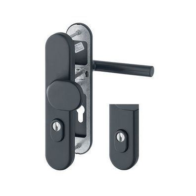 HOPPE Amsterdam Schutz Wechselgarnitur mit ZA Alu schwarz matt 86G/3332ZA/3310/1400
