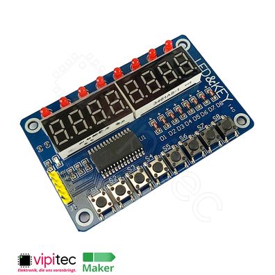 TM1638 8-Segment-Anzeige Display LED Taster 5V serielle Schnittstelle + Anleitung