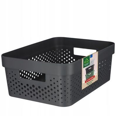 Curver Infinity Behälter mit Löchern , 33 x 27 x 14 cm, 11L, Dunkelgrau