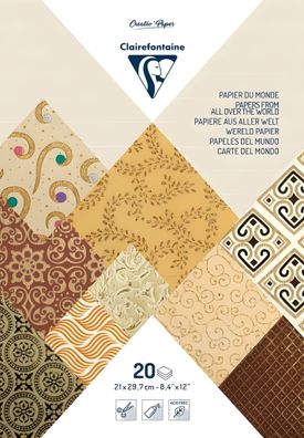 Clairefontaine Block PaaW 20Bg A4 elfenb/braun
