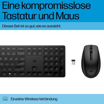 HP 655 - Tastatur-und-Maus-Set - kabellos - 2.4 GHz