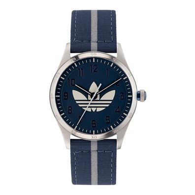 Adidas Code Four AOSY23041 Herrenuhr Quarzuhr Nylonarmband Edelstahlgehäuse silber