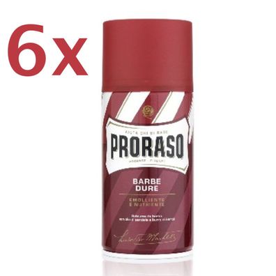 Proraso Rasierschaum Emolliente e Nutriente 6x 400 ml Sandelöl und Karitebutter