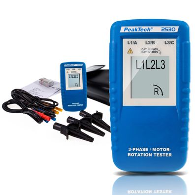 PeakTech P 2530 3-Phasen-Drehrichtungsanzeiger LCD 40-690V AC CAT III