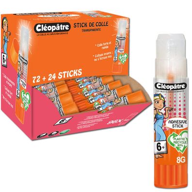 ClopÃ¢tre Klebestifte transparent 96 Stéck 8 g recycelt lösungsmittelfrei