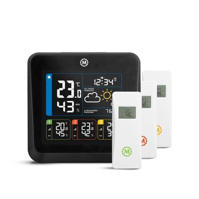 Marathon London Wetterstation Funk 3 Sonden Farbdisplay Thermo-Hygrometer