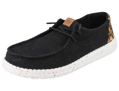 HEY DUDE Wendy Wildcat Damen Schlupfsneaker schwarz lepard Textil