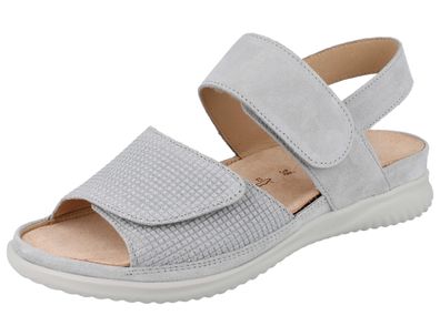 Hartjes Breeze Damen Klettsandale grau Veloursleder