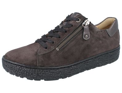 Hartjes Phil Damen Sneaker grau braun Veloursleder