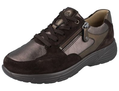 Hartjes Katy Damen Schnürschuhe braun Lederkombination