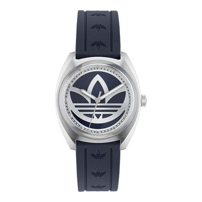 Adidas Edition One AOFH23014 Herrenuhr Quarzuhr Edelstahlgehäuse Silber Silikonarmba