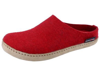 Haflinger Emil´s Toffel Damen Hausschuhe rubin/Wollfilz