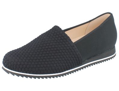 HASSIA Piacenza Damen Slipper schwarz Textil Stretch