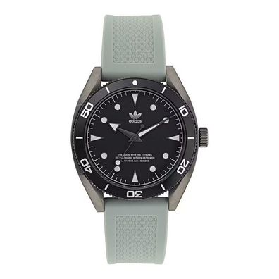 Adidas Edition Two AOFH22001 Herrenuhr Quarzuhr Edelstahlgehäuse Schwarz Silikonarmb