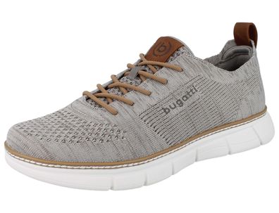 Bugatti Herren Sneaker beige Strick Textil
