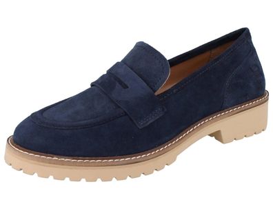 BAGATT Damen Loafers blau Veloursleder