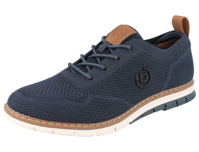 Bugatti Herren Schnürschuhe dunkelblau Textil