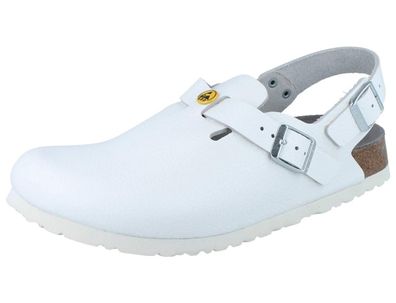 Birkenstock Tokio Prof Damen Clogs weiss Glattleder schmale Weite