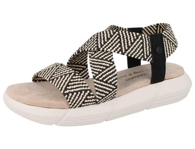 BAGATT Damen Sandalette schwarz beige Textil