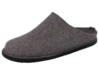 Haflinger Flair Soft Herren Pantoffel grau Wollfilz