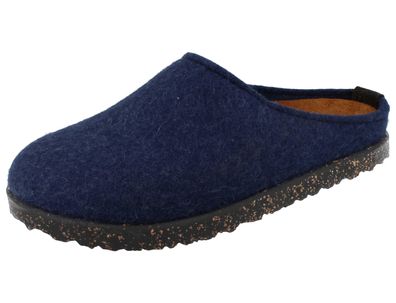 Haflinger Manhattan Damen Hausschuhe blau Wollfilz