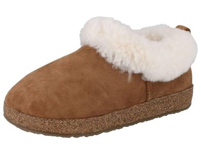 Haflinger Iceland Damen Hausschuhe beige Rauleder Lammfell