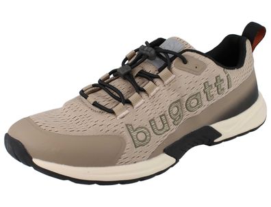 Bugatti Herren Sneaker beige Branding Textil