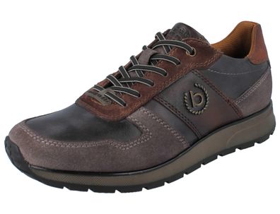 Bugatti Herren Schnürschuhe brau graun Lederkombination