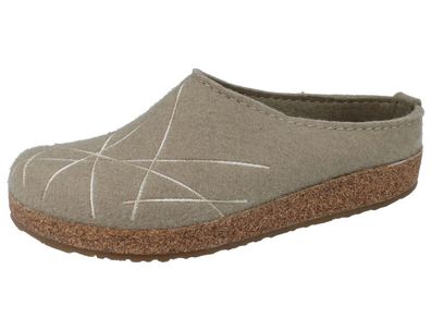 Haflinger Grizzly Mikado Damen Filzclogs beige Wollfilz