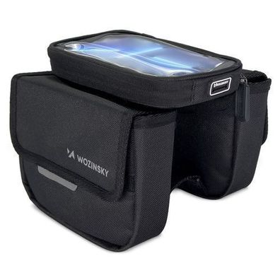 Wozinsky Wasserdichte Fahrradrahmen-Tasche mit Handyetui - 1,5L Schwarz (Modell