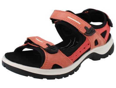 ECCO Damen Offroad Sandale bunt koralle Nubukleder