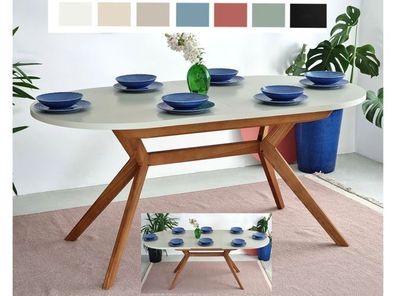 Ovaler Esszimmertisch BIJU ausziehbar 170-220 cm Esche Eiche verschiedene Farben