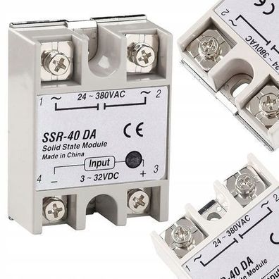 Rosfix Halbleiterrelais SSR-40 DA – 40A 24–380VAC | LED, 3,3–32VDC, <10ms
