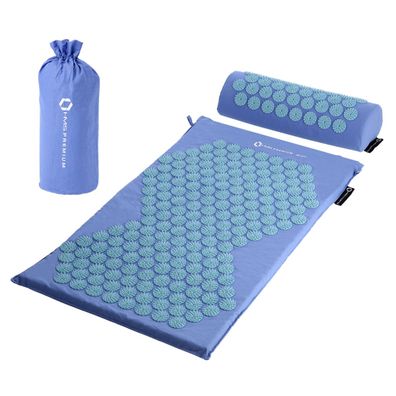 HMS AKM03 Akupressur Set Blau Matte 74 × 42 cm Kissen 38 × 15 cm