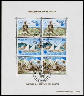 MONACO Block 15 zentrisch gestempelt S003456