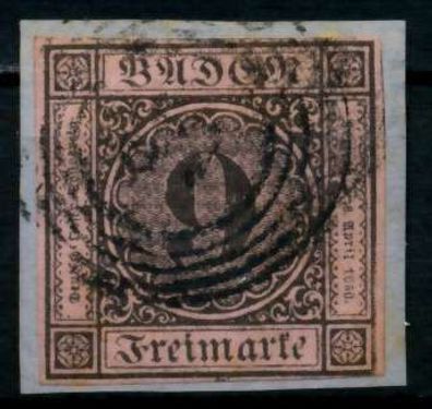 BADEN Ausgaben VON 1851 - 1858 Nr 4a gestempelt Briefstück X744A0E