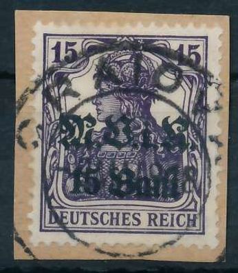 BES. 1WK D-MV Rumänien Nr 5a zentrisch gestempelt Briefstück ATTE X410E26
