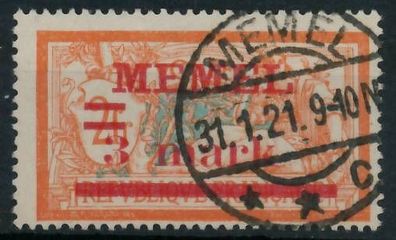 MEMEL 1920 Nr 29I zentrisch gestempelt ATTEST X472CEA