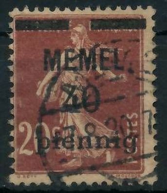 MEMEL 1920 Nr 22a gestempelt gepr. X473086