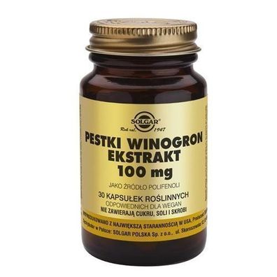 Solgar Traubenkernextrakt - 30 Kapseln - Natürliche Antioxidantien - Nahrungserg