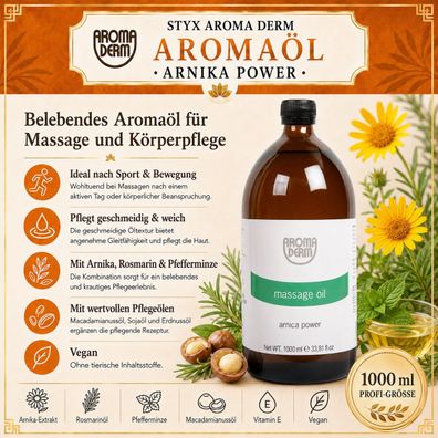 Styx Naturkosmetik - Massageöl mit Arnika  1000ml