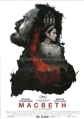 Macbeth - Original Kinoplakat A3 - Michael Fassbender, Marion Cotillard - Filmposter*