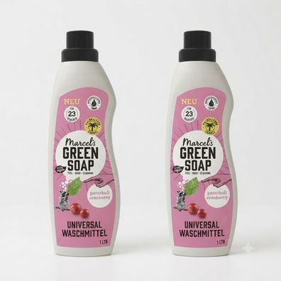 Sparpack: 2x Marcel´s Green Soap Universal Waschmittel (2x 1L) Patchouli & Cranberry