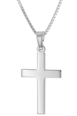trendor Schmuck Kreuz-Anhänger für Damen und Herren 925 Silber mit Halskette 41125
