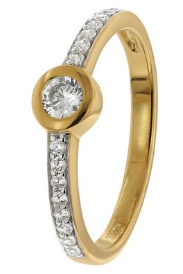 trendor Schmuck Damenring Gold 333 mit Zirkonia 41330