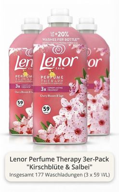 3er Pack Lenor Perfume Theraphy Weichspüler Kirschblüte & Salbei 177WL