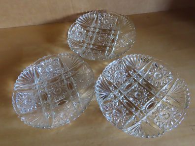kleine flache Schale Glas Schüssel Dessertschale Sterne ca. 2,5 cm H 3St